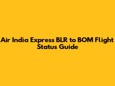 Air India Express BLR to BOM Flight Status Guide