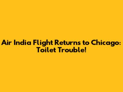 Air India Flight Returns to Chicago: Toilet Trouble!