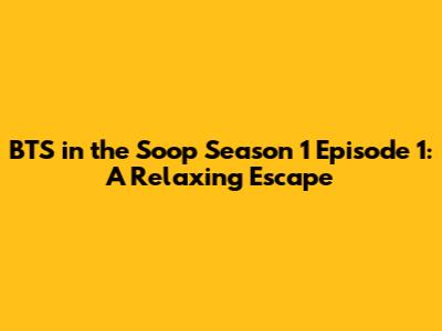 BTS in the Soop Season 1 Episode 1: A Relaxing Escape