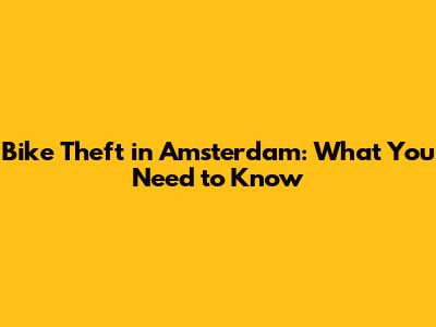 Bike Theft in Amsterdam: What You Need to Know