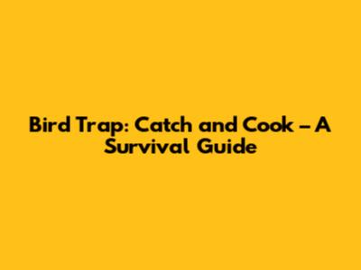 Bird Trap: Catch and Cook – A Survival Guide