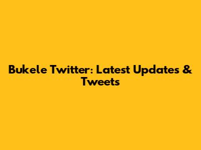 Bukele Twitter: Latest Updates & Tweets