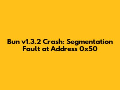 Bun v1.3.2 Crash: Segmentation Fault at Address 0x50