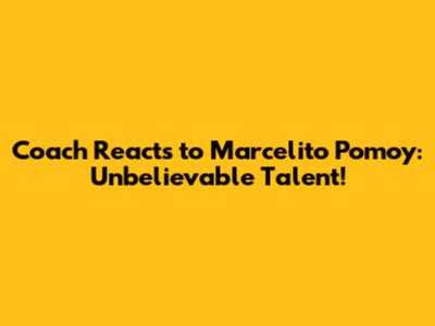Coach Reacts to Marcelito Pomoy: Unbelievable Talent!