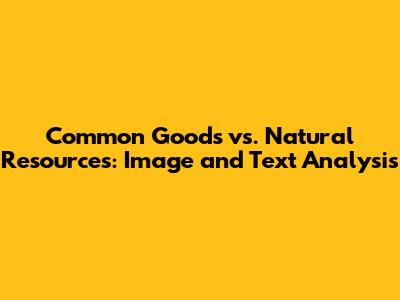 Common Goods vs. Natural Resources: Image and Text Analysis
