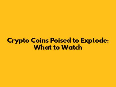 Crypto Coins Poised to Explode: What to Watch