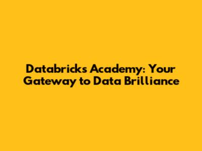 Databricks Academy: Your Gateway to Data Brilliance