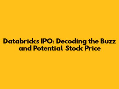 Databricks IPO: Decoding the Buzz and Potential Stock Price