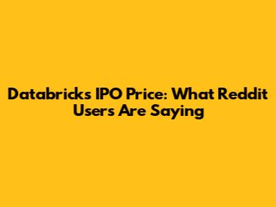 Databricks IPO Price: What Reddit Users Are Saying