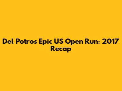 Del Potro's Epic US Open Run: 2017 Recap