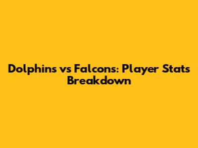 Dolphins vs Falcons: Player Stats Breakdown