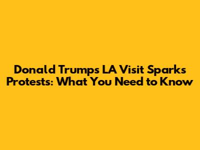 Donald Trump's LA Visit Sparks Protests: What You Need to Know