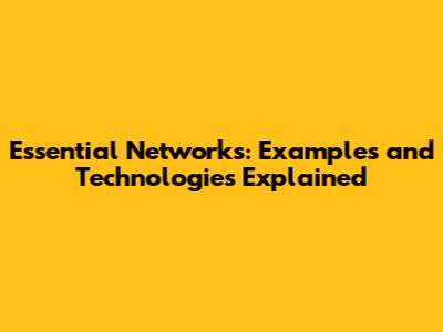 Essential Networks: Examples and Technologies Explained