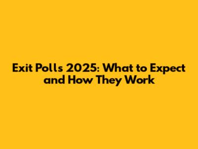 Exit Polls 2025: What to Expect and How They Work