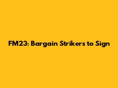 FM23: Bargain Strikers to Sign