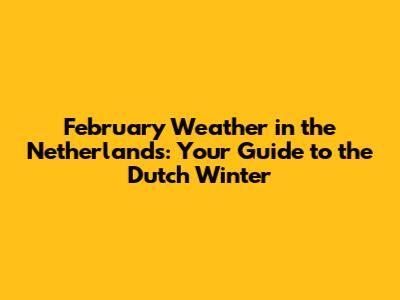 February Weather in the Netherlands: Your Guide to the Dutch Winter