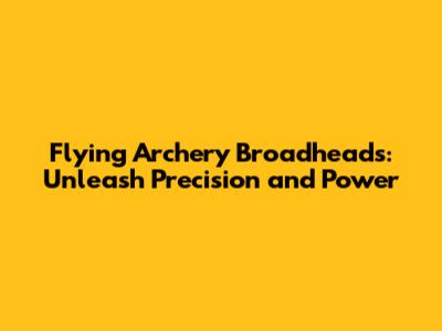 Flying Archery Broadheads: Unleash Precision and Power