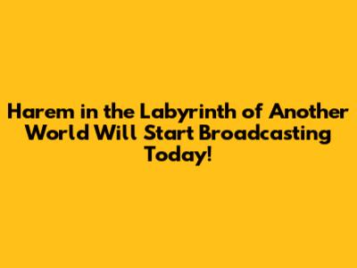 Harem in the Labyrinth of Another World Will Start Broadcasting Today!