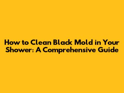 How to Clean Black Mold in Your Shower: A Comprehensive Guide