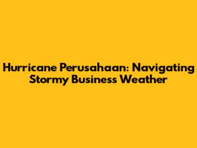 Hurricane Perusahaan: Navigating Stormy Business Weather