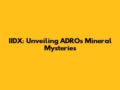 IIDX: Unveiling ADRO's Mineral Mysteries