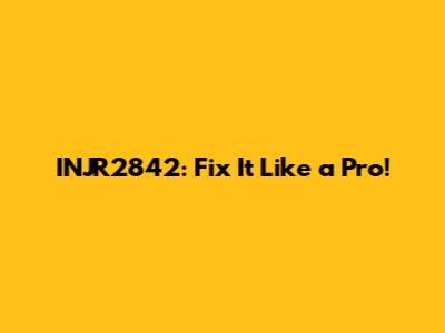 INJR2842: Fix It Like a Pro!