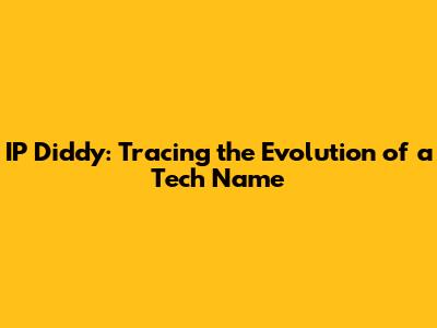 IP Diddy: Tracing the Evolution of a Tech Name