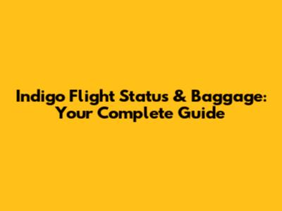 Indigo Flight Status & Baggage: Your Complete Guide