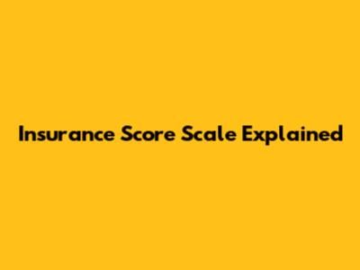 Insurance Score Scale Explained