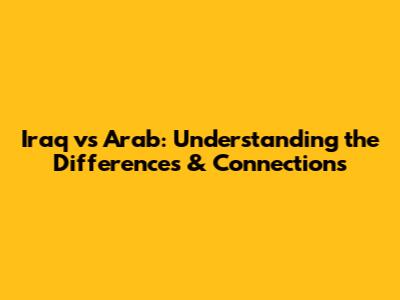 Iraq vs Arab: Understanding the Differences & Connections