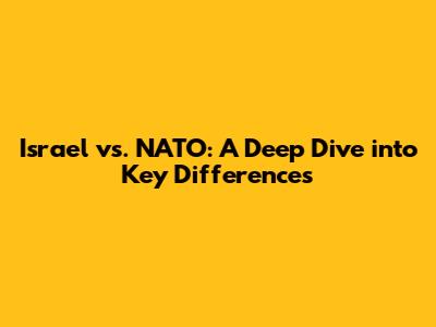Israel vs. NATO: A Deep Dive into Key Differences