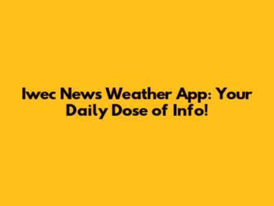 Iwec News Weather App: Your Daily Dose of Info!