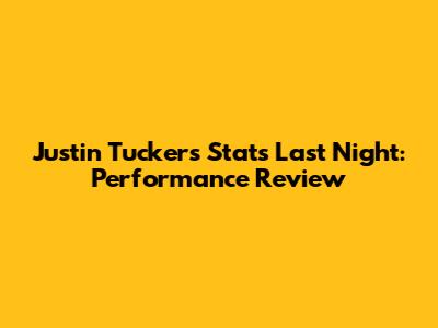 Justin Tucker's Stats Last Night: Performance Review