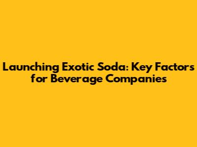 Launching Exotic Soda: Key Factors for Beverage Companies