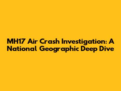 MH17 Air Crash Investigation: A National Geographic Deep Dive