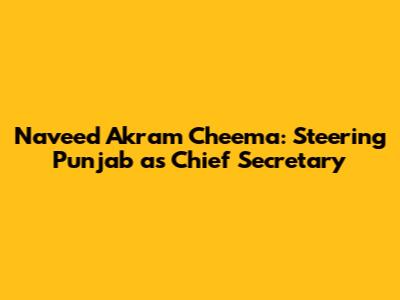 Naveed Akram Cheema: Steering Punjab as Chief Secretary