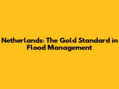 Netherlands: The Gold Standard in Flood Management