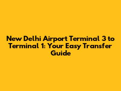 New Delhi Airport Terminal 3 to Terminal 1: Your Easy Transfer Guide