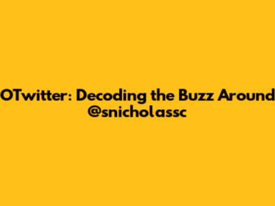 OTwitter: Decoding the Buzz Around @snicholassc