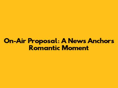 On-Air Proposal: A News Anchor's Romantic Moment