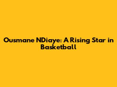 Ousmane N'Diaye: A Rising Star in Basketball