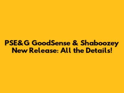 PSE&G GoodSense & Shaboozey New Release: All the Details!