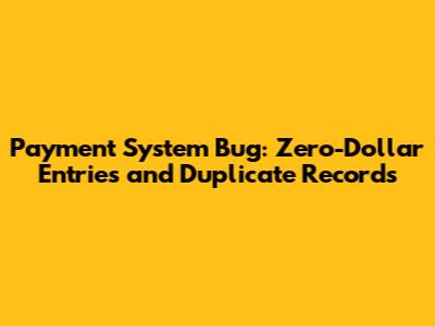 Payment System Bug: Zero-Dollar Entries and Duplicate Records