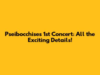 Pseibocchise's 1st Concert: All the Exciting Details!