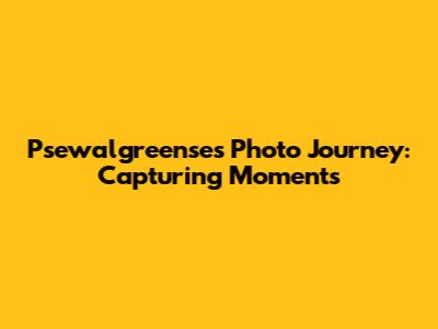 Psewalgreense's Photo Journey: Capturing Moments