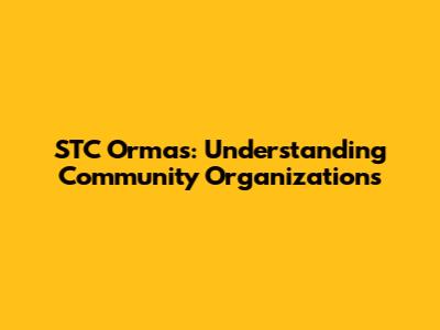 STC Ormas: Understanding Community Organizations