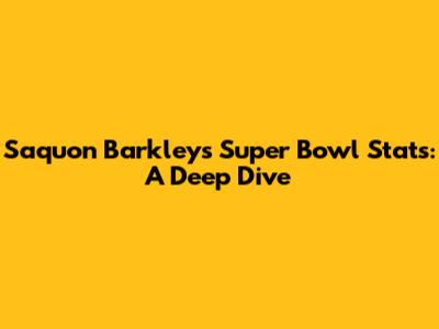 Saquon Barkley's Super Bowl Stats: A Deep Dive