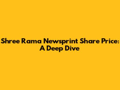 Shree Rama Newsprint Share Price: A Deep Dive