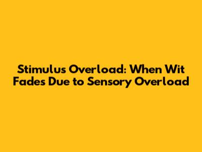 Stimulus Overload: When Wit Fades Due to Sensory Overload