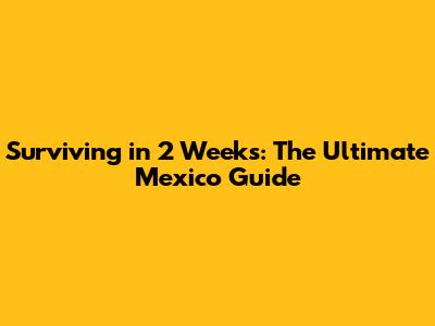 Surviving in 2 Weeks: The Ultimate Mexico Guide